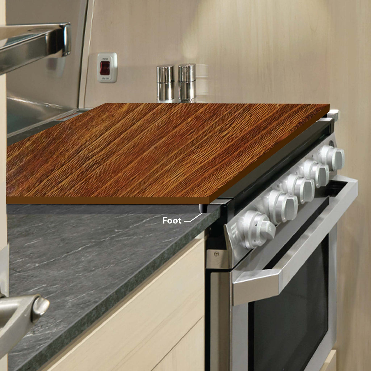 Stove top cover - noodle board - stove top protector (Dark walnut