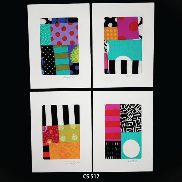 Notecard Sets, Fabric Collage, One-of-a-Kind, Greeting Cards, Handcrafted, With Envelopes (Copy)
