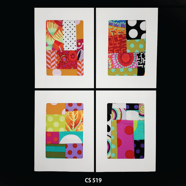 Notecard Sets, Fabric Collage, One-of-a-Kind, Greeting Cards, Handcrafted, With Envelopes (Copy)