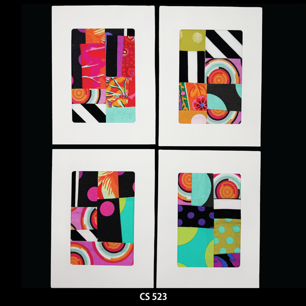 Notecard Sets, Fabric Collage, One-of-a-Kind, Greeting Cards, Handcrafted, With Envelopes (Copy)
