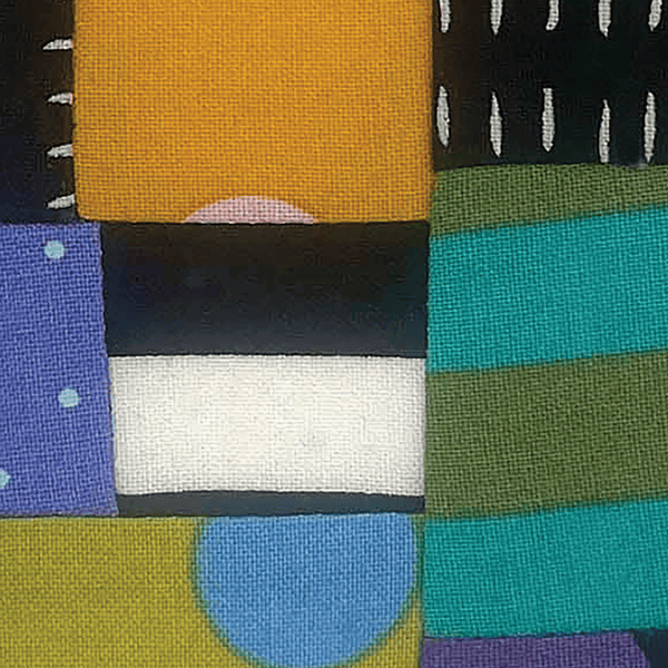 Matted Fabric Collage Artwork, Home Decor, Hand Sewn, Colorful Fabric Art, Abstract