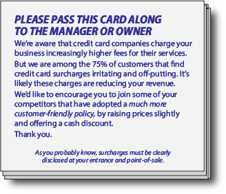 Credit Card Swipe Fee Protest Cards