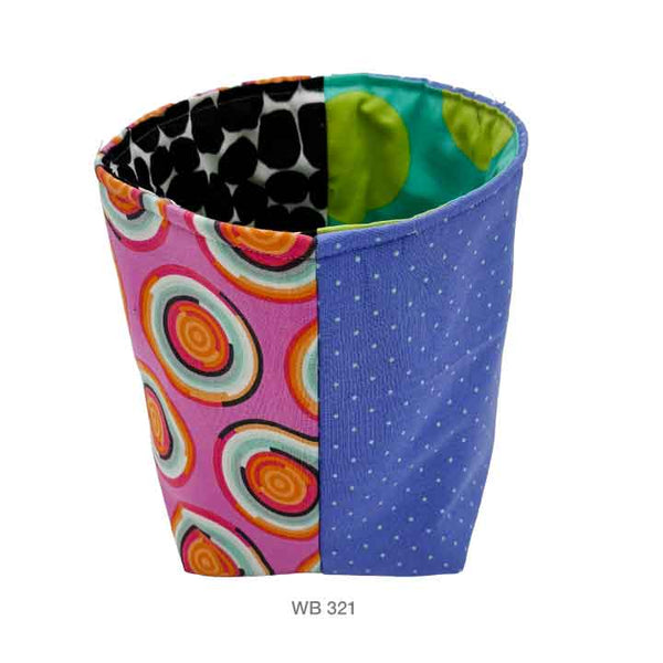 Wonder Bucket, Fabric Collage, Storage, Desktop, Tech Cables, Cosmetics, DVD, CD, Yarn, Planter, Small Stuff