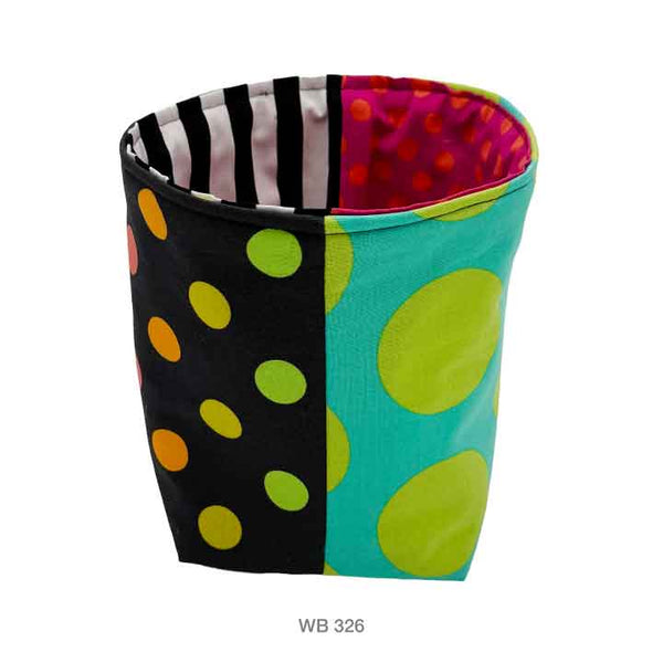 Wonder Bucket, Fabric Collage, Storage, Desktop, Tech Cables, Cosmetics, DVD, CD, Yarn, Planter, Small Stuff