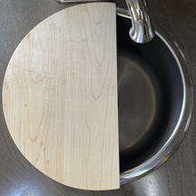 Airstream Round Sink Cover, Hardwood, Board, Airstream 16" & 15" Dia. Sinks, Flying Cloud, International, Basecamp.