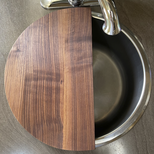 Airstream Round Sink Cover, Hardwood, Board, Airstream 16" & 15" Dia. Sinks, Flying Cloud, International, Basecamp.